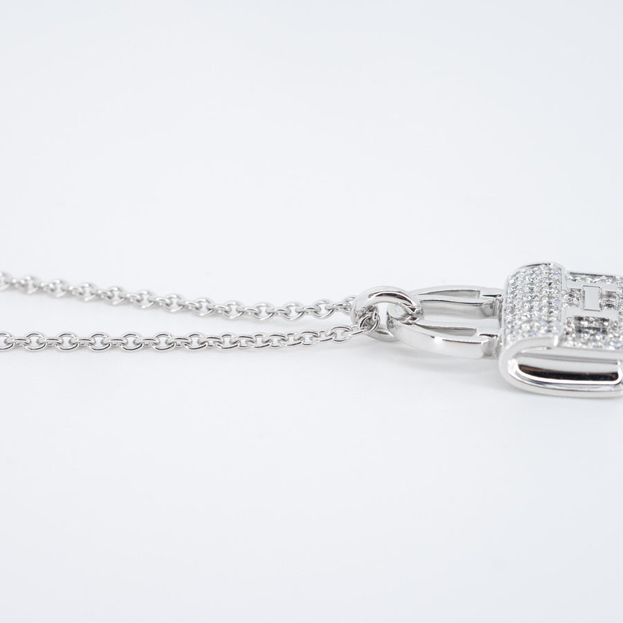 สร้อยและจี้ Hermes Hermes Amulettes Constance Pendant 18K White Gold Size 38-48cm.# (Used) #vrhe 0688