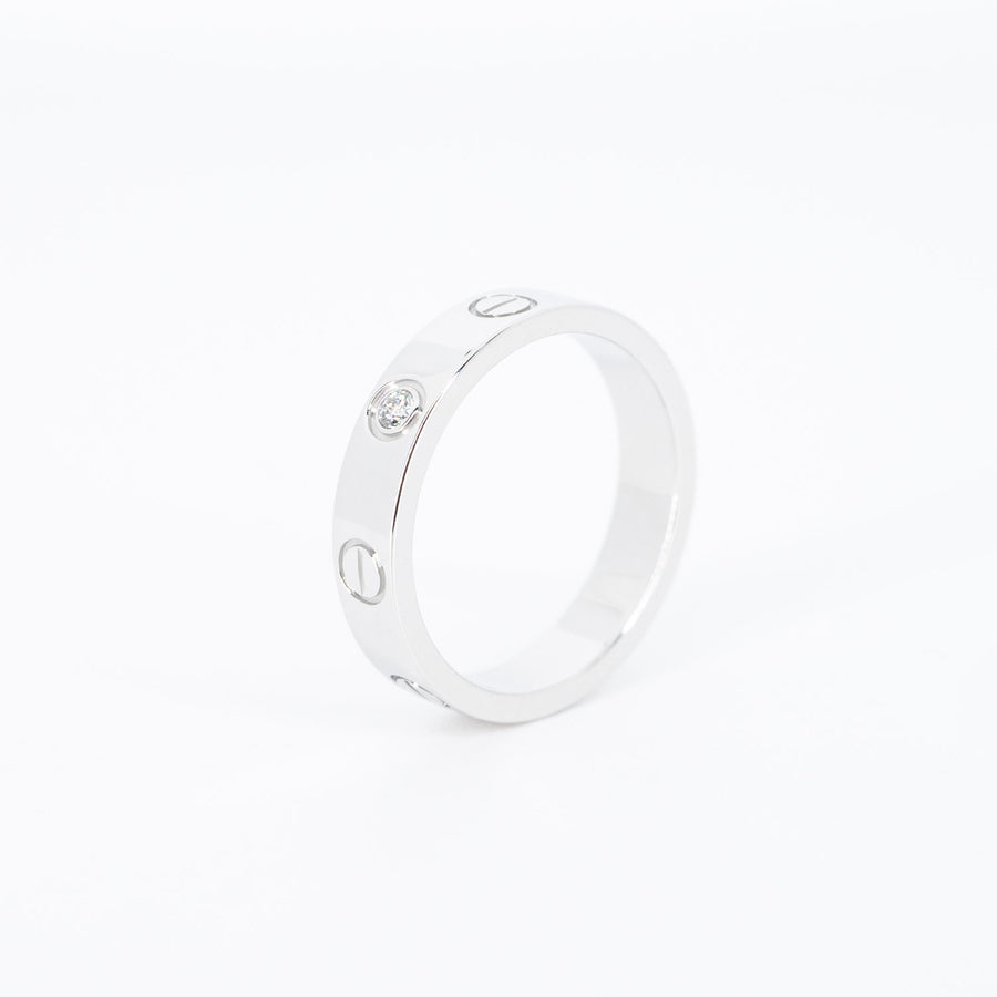 แหวน Cartier Love 1Diamond Ring 18K White Gold Size 49# (Used) #vrca 0687