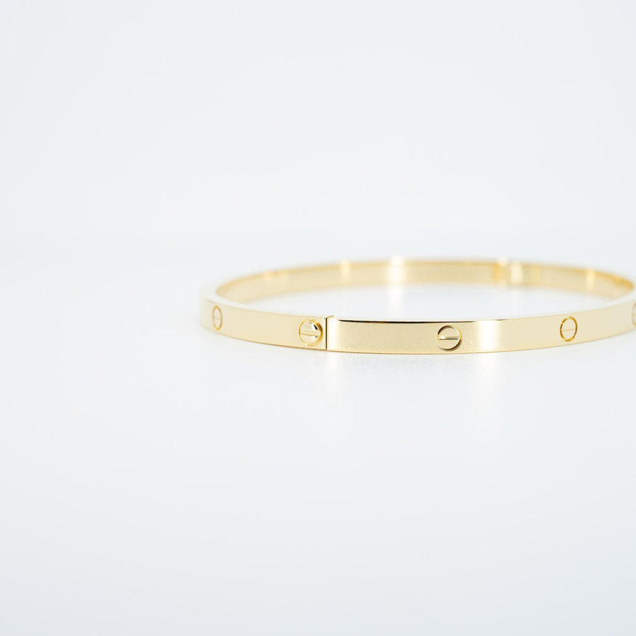 กำไล Cartier Love Bracelet SM 18K Yellow Gold Size 18# (Used) #vrcab 6264