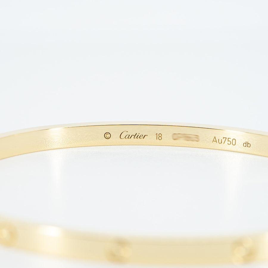 กำไล Cartier Love Bracelet SM 18K Yellow Gold Size 18# (Used) #vrcab 6264