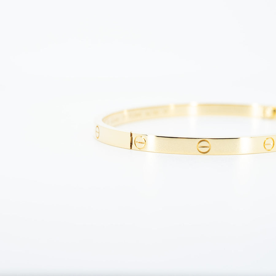 กำไล Cartier Love Bracelet SM 18K Yellow Gold Size 17# (Used) #vrcab 6253