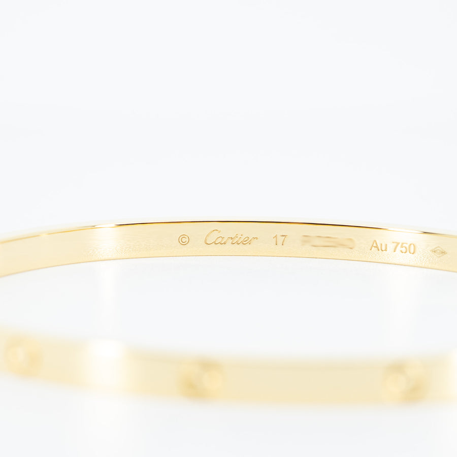 กำไล Cartier Love Bracelet SM 18K Yellow Gold Size 17# (Used) #vrcab 6253