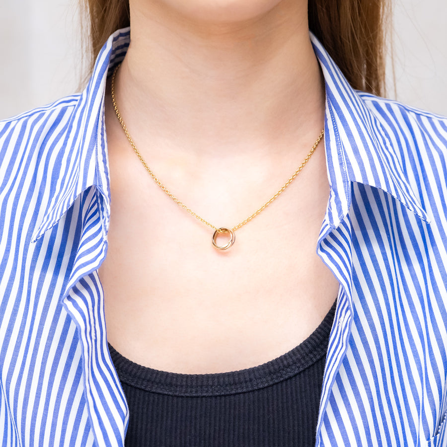 สร้อยและจี้ Cartier Trinity Necklace 18K 3 Colors Size 42.5cm.# (Used) #vrcanl 7320