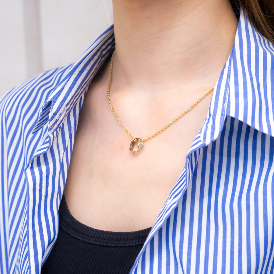 สร้อยและจี้ Cartier Trinity Necklace 18K 3 Colors Size 42.5cm.# (Used) #vrcanl 7320