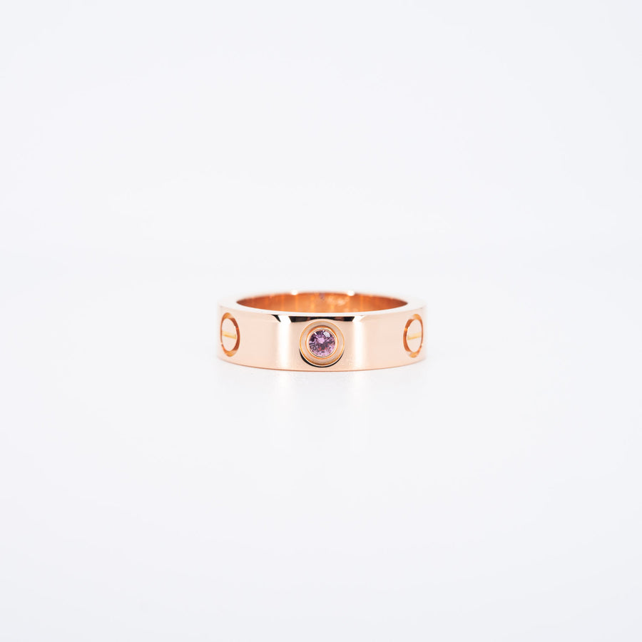 แหวน Cartier Love with Sapphire Ring 18K Rose Gold Size 53# (Used) #vrcar 6285