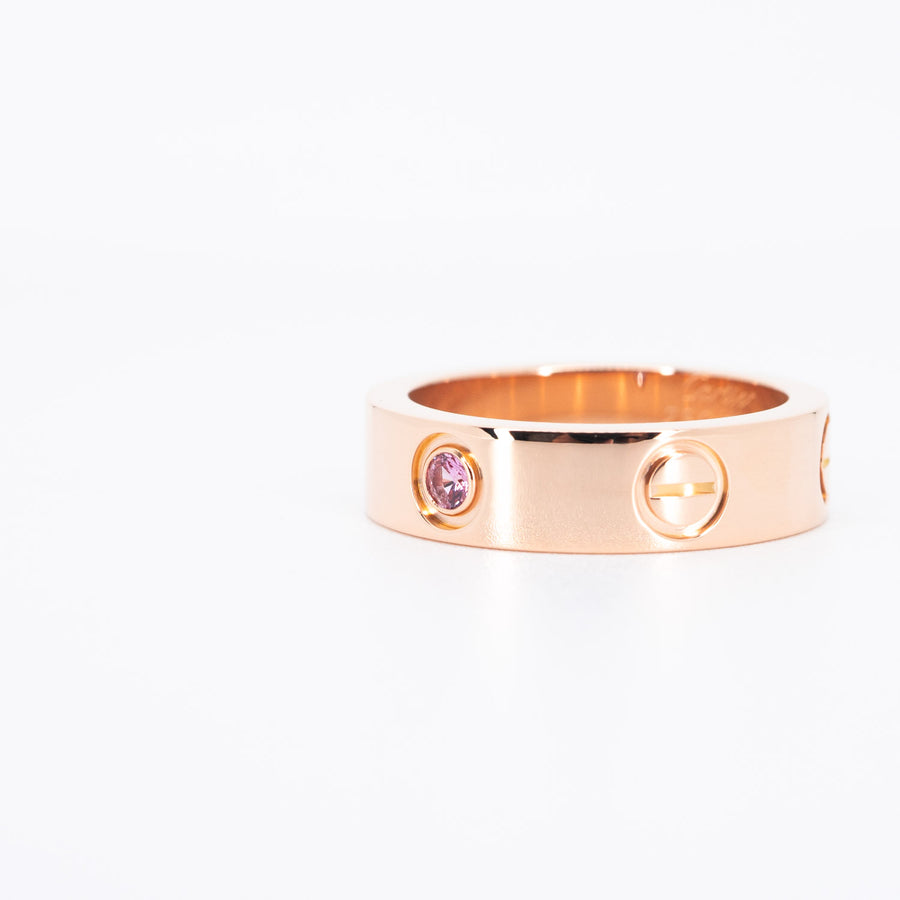 แหวน Cartier Love with Sapphire Ring 18K Rose Gold Size 53# (Used) #vrcar 6285