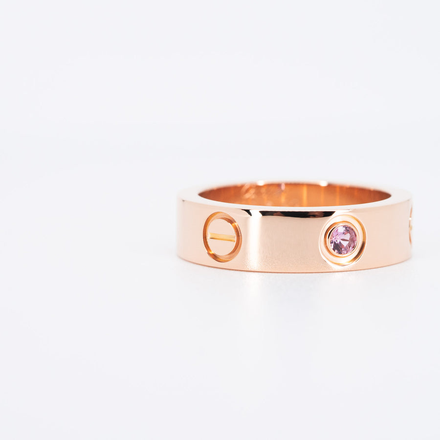 แหวน Cartier Love with Sapphire Ring 18K Rose Gold Size 53# (Used) #vrcar 6285