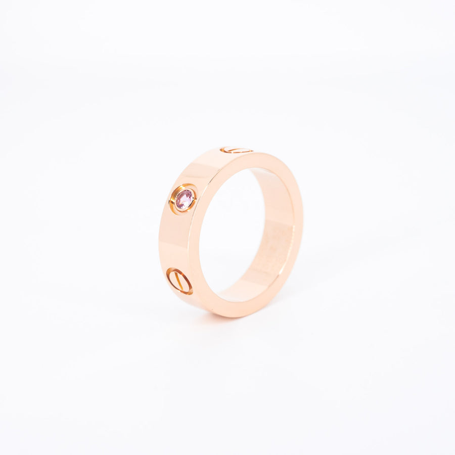 แหวน Cartier Love with Sapphire Ring 18K Rose Gold Size 53# (Used) #vrcar 6285