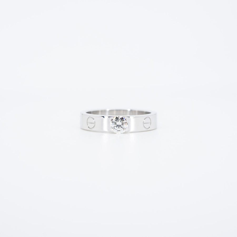 แหวน Cartier Love Solitaire Ring 0.23ct F VS1 18K White Gold Size 48# (Used) #vrcar 6260