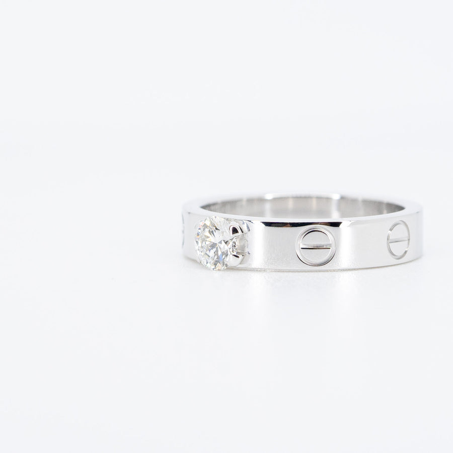 แหวน Cartier Love Solitaire Ring 0.23ct F VS1 18K White Gold Size 48# (Used) #vrcar 6260