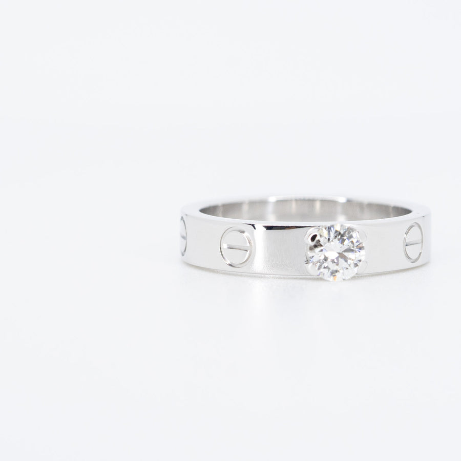 แหวน Cartier Love Solitaire Ring 0.23ct F VS1 18K White Gold Size 48# (Used) #vrcar 6260