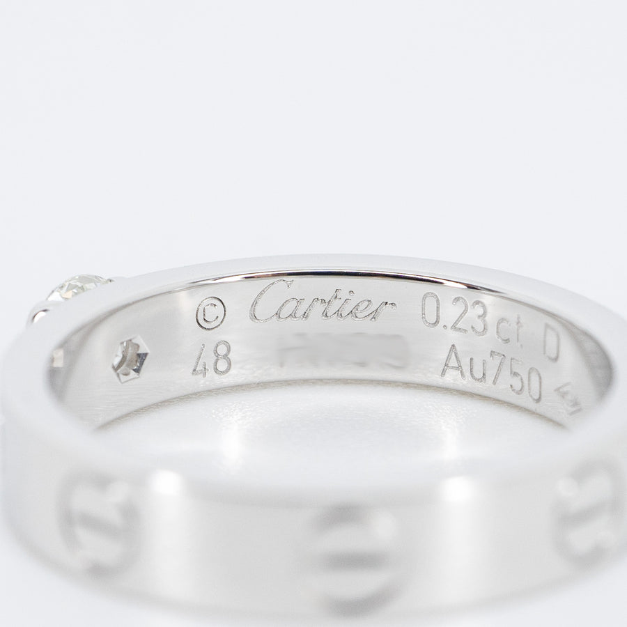 แหวน Cartier Love Solitaire Ring 0.23ct F VS1 18K White Gold Size 48# (Used) #vrcar 6260