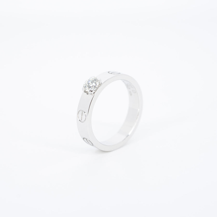 แหวน Cartier Love Solitaire Ring 0.23ct F VS1 18K White Gold Size 48# (Used) #vrcar 6260