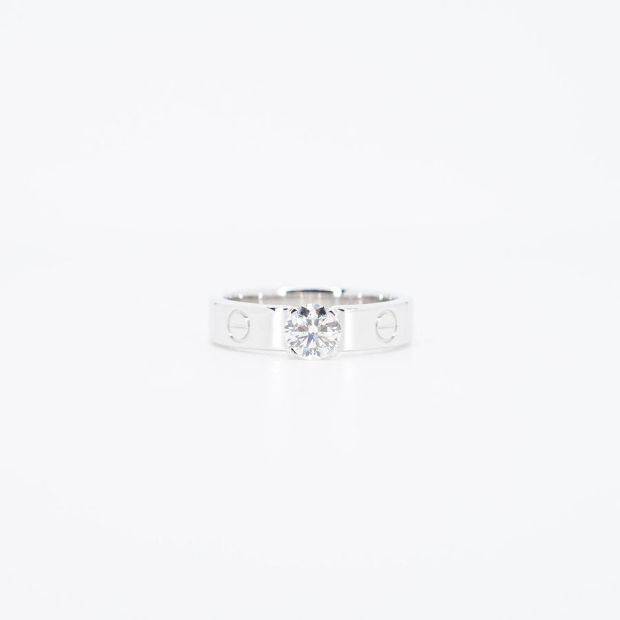 แหวน Cartier Love Solitaire Ring 0.42ct G VVS2 18K White Gold Size 49# (Used) #vrcar 6282