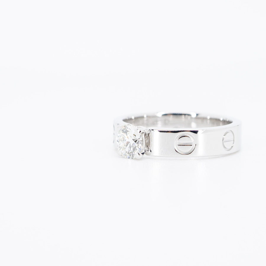 แหวน Cartier Love Solitaire Ring 0.42ct G VVS2 18K White Gold Size 49# (Used) #vrcar 6282