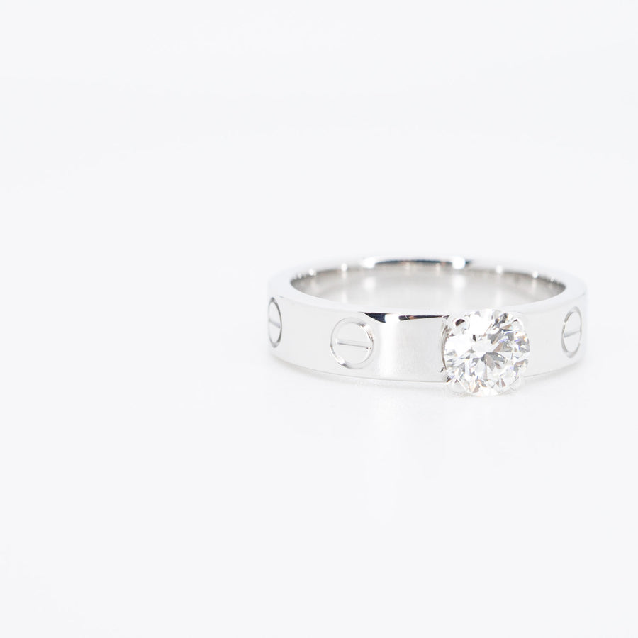 แหวน Cartier Love Solitaire Ring 0.42ct G VVS2 18K White Gold Size 49# (Used) #vrcar 6282