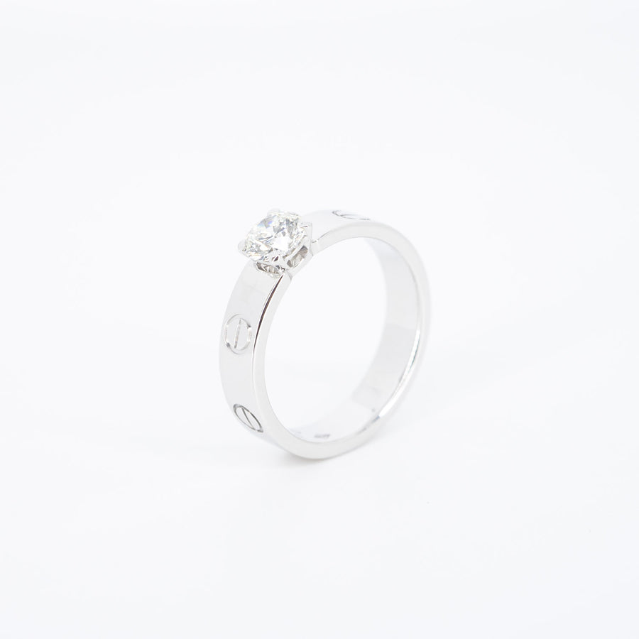 แหวน Cartier Love Solitaire Ring 0.42ct G VVS2 18K White Gold Size 49# (Used) #vrcar 6282