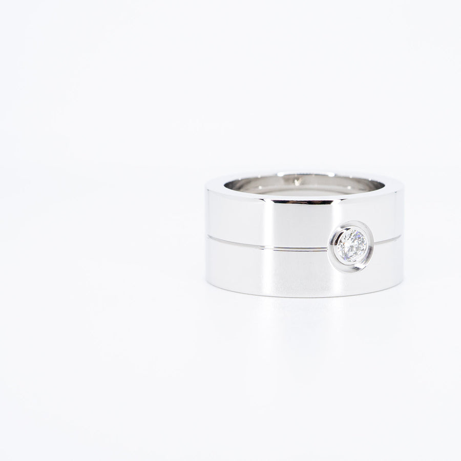 แหวน Cartier High Love with Diamond Ring 18K White Gold Size 62# (Used) #vrcarim 6323