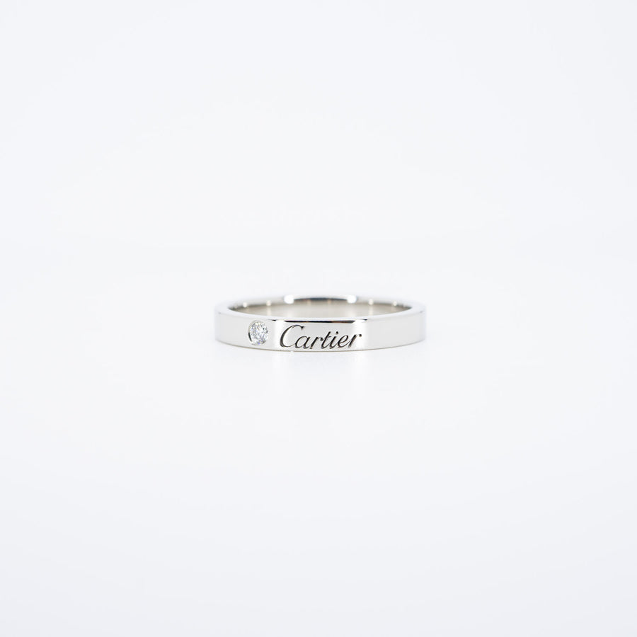 แหวน Cartier C De Cartier Band with Diamond Platinum950 Size 56# (Used) #vrcarim 6414