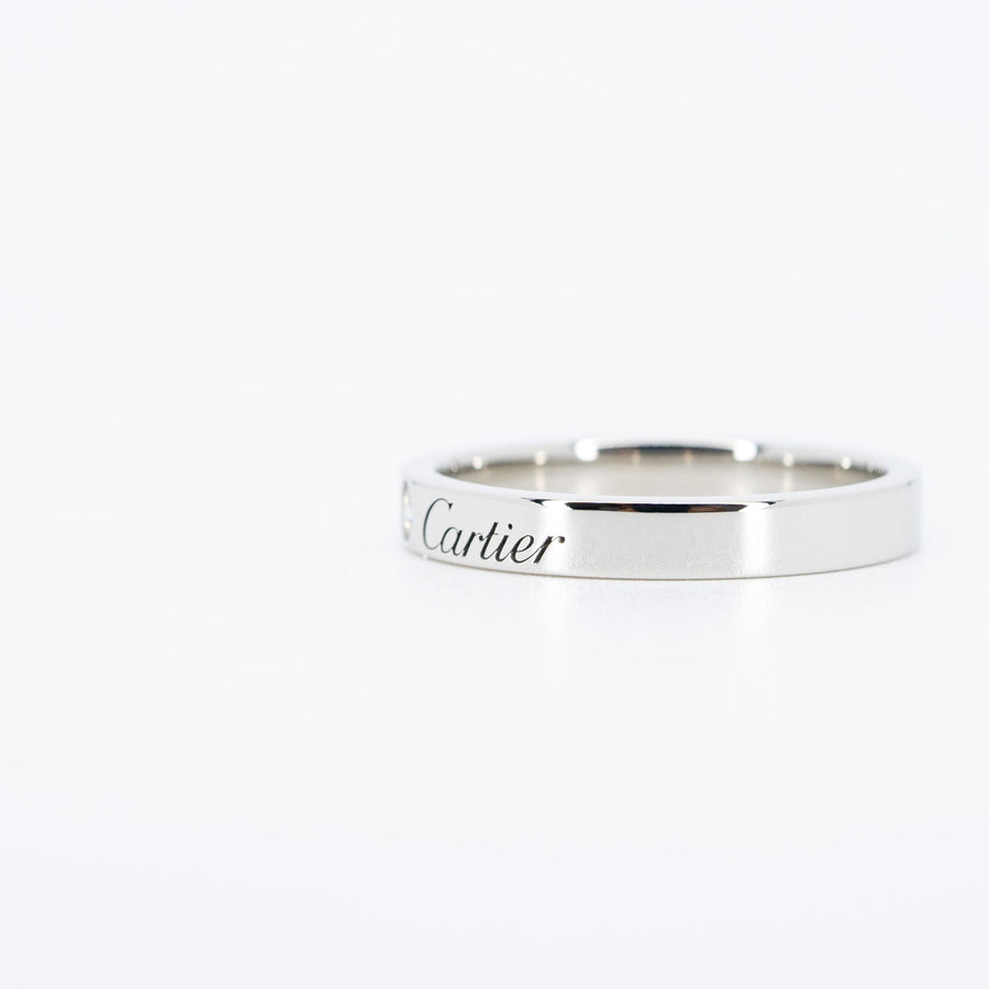 แหวน Cartier C De Cartier Band with Diamond Platinum950 Size 56# (Used) #vrcarim 6414