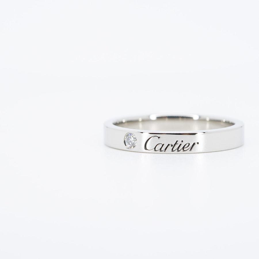 แหวน Cartier C De Cartier Band with Diamond Platinum950 Size 56# (Used) #vrcarim 6414