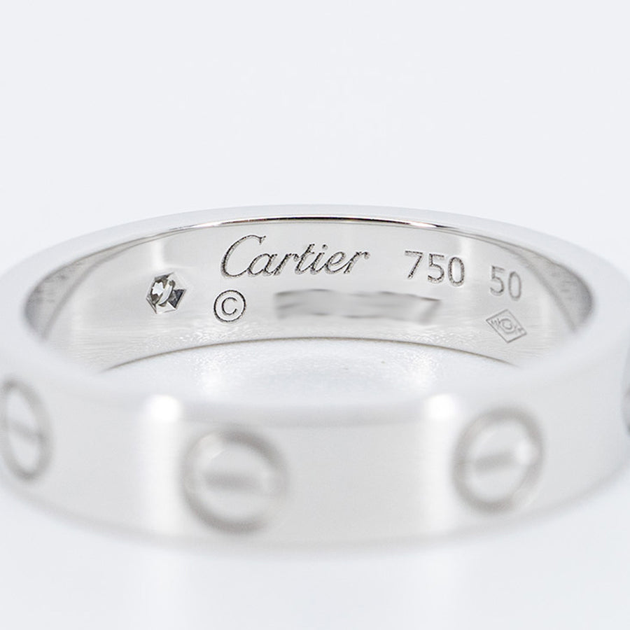 แหวน Cartier Love band 1Diamond 18K White Gold Size 50# (Used) #vrcarim 6391