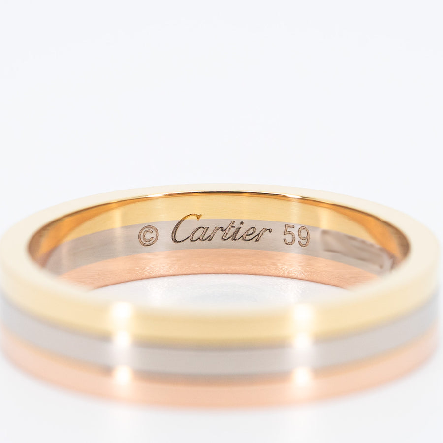 **hold k’NT**แหวน Cartier Trinity Vendôme Louis Cartier band 4.8mm. 18K 3 Colors Size 59# (Used) #vrcarim 6408