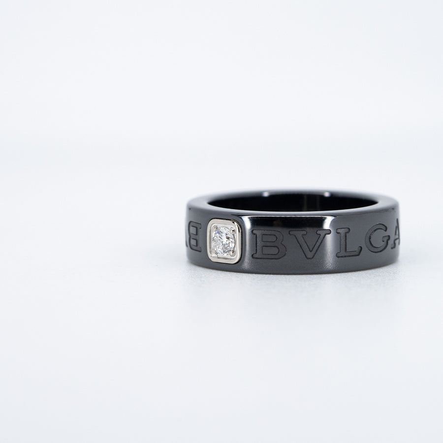 แหวน Bvlgari B.zero1 Essential band ring Anillo With Diamond Ceramic&White Gold Size 47# (Used) #vrbvrim 6401