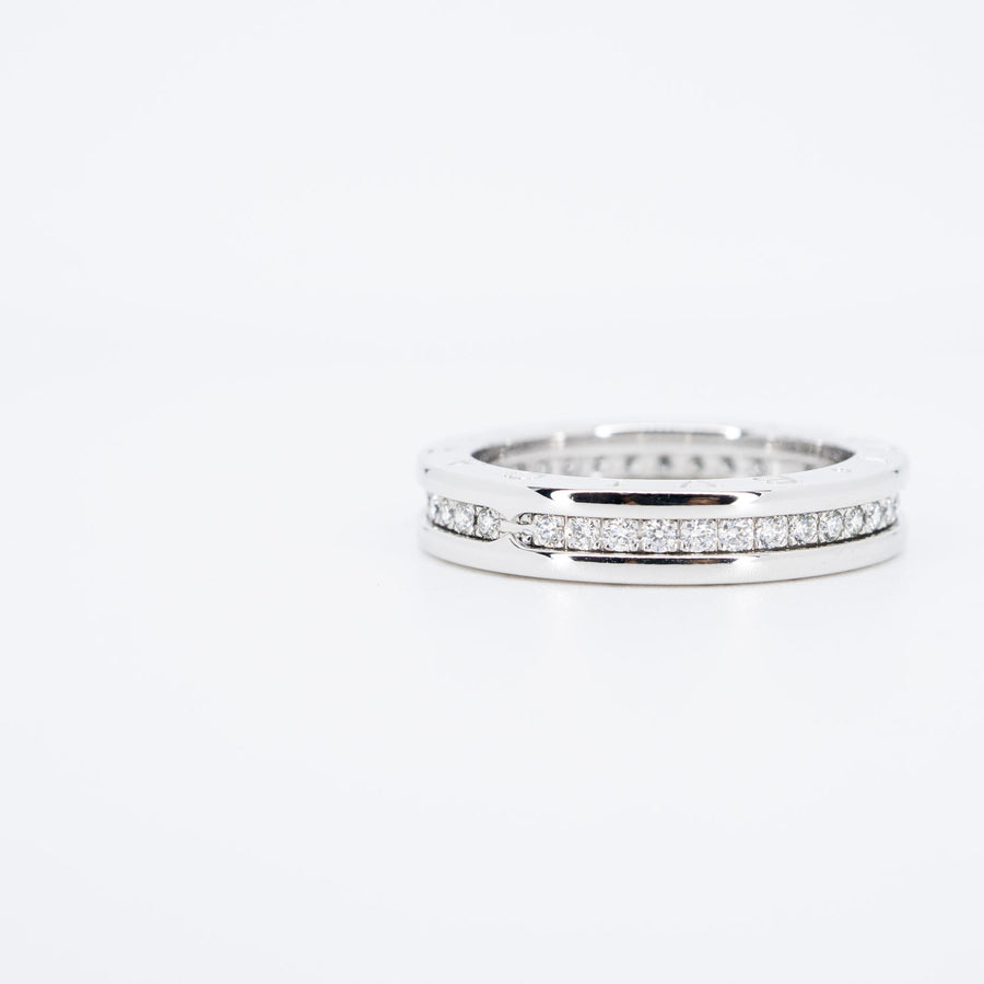 แหวน Bvlgari B.zero1 1band with Pave Diamond Eternity ring 18K White Gold Size 59# (Used) #vrbvrim 6393