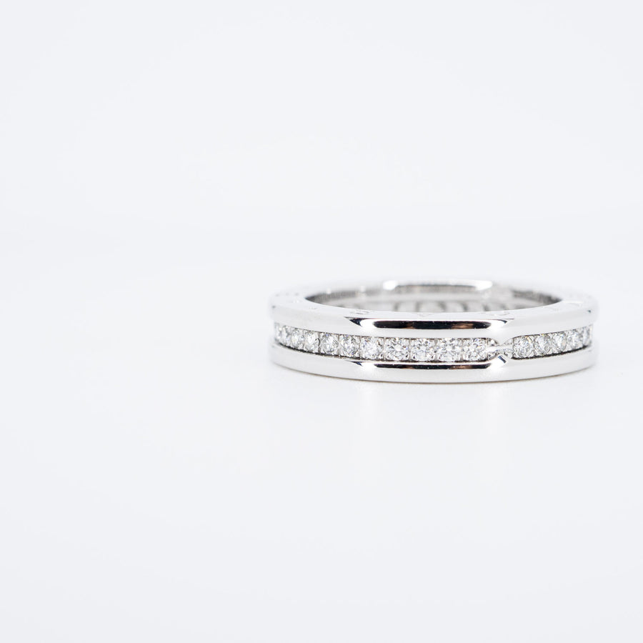 แหวน Bvlgari B.zero1 1band with Pave Diamond Eternity ring 18K White Gold Size 59# (Used) #vrbvrim 6393