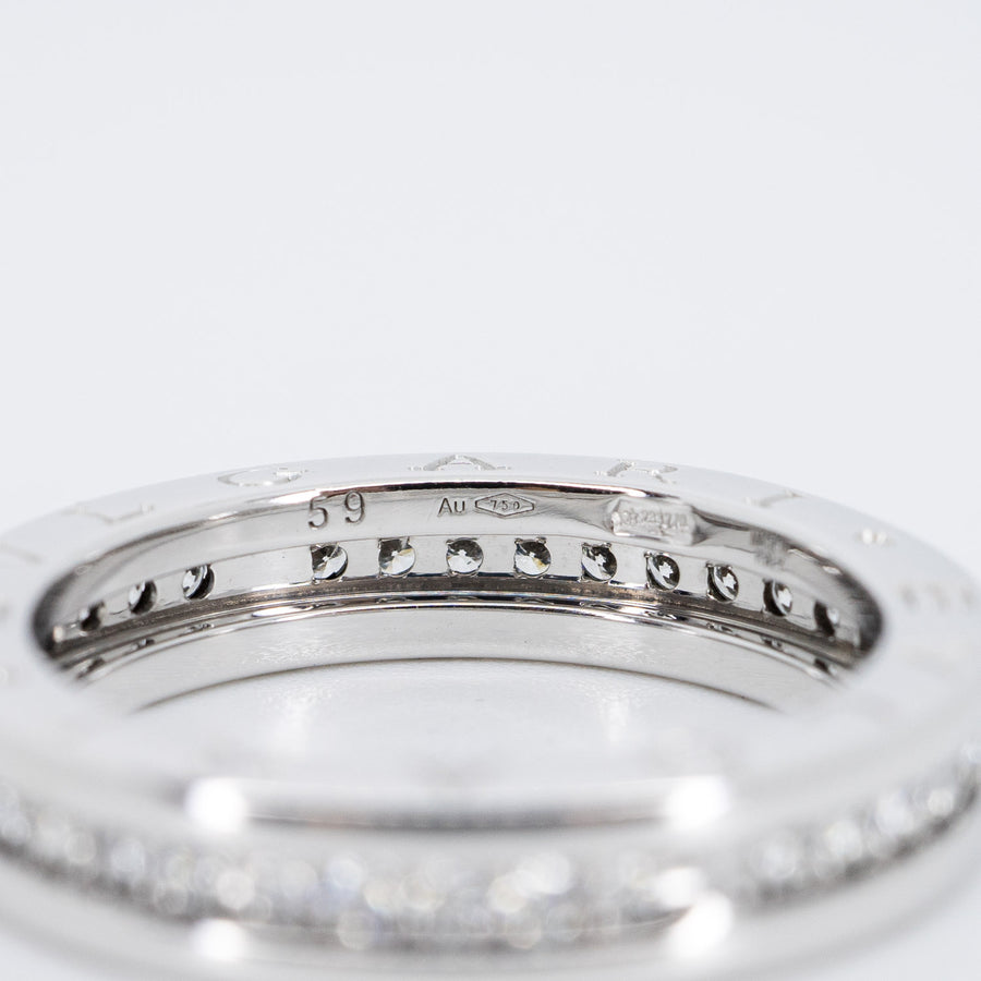 แหวน Bvlgari B.zero1 1band with Pave Diamond Eternity ring 18K White Gold Size 59# (Used) #vrbvrim 6393