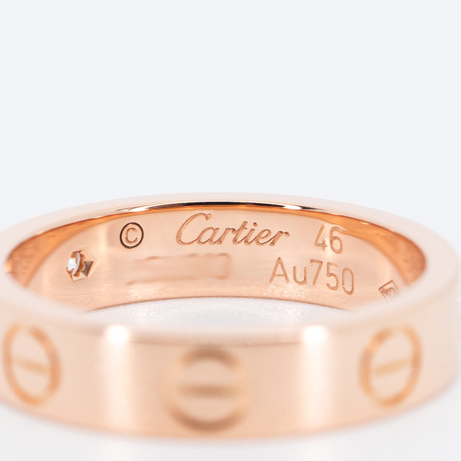 แหวน Cartier Love band 1Diamond 18K Rose Gold Size 46# (Used) #vrca 0730