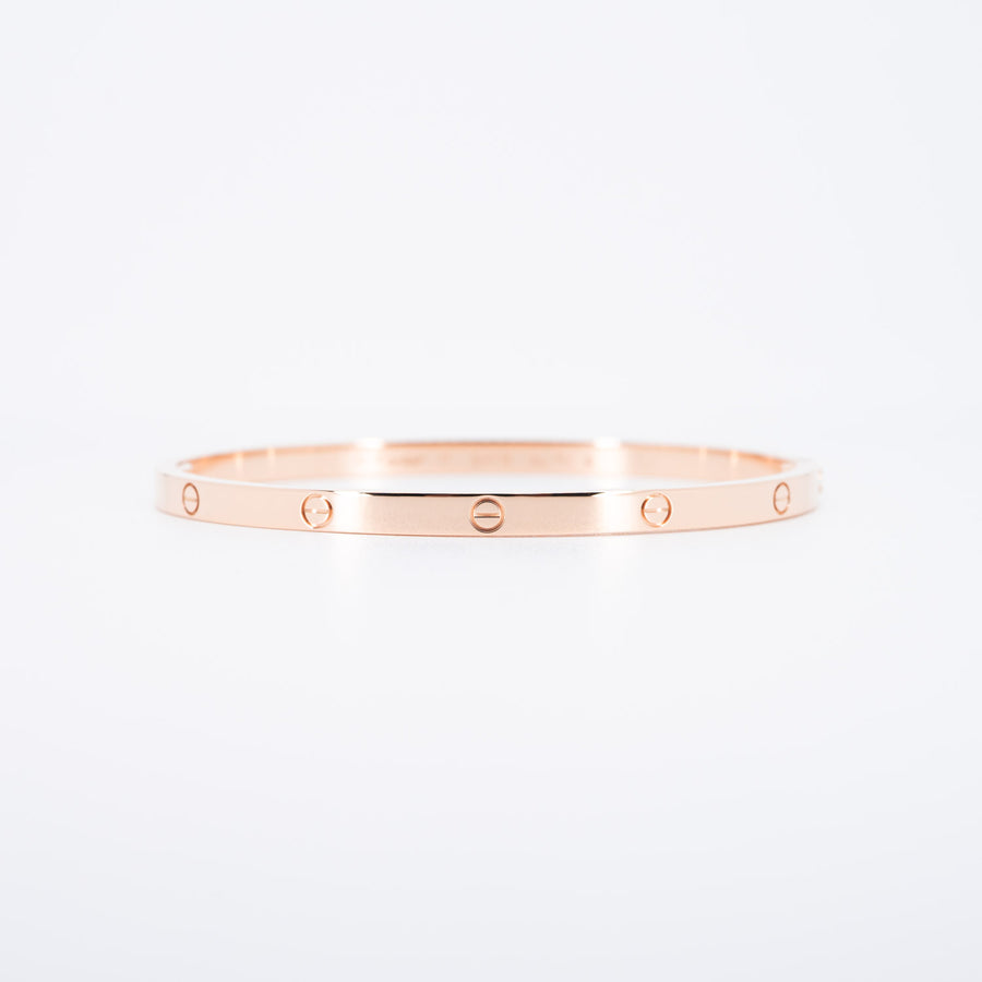 กำไล Cartier Love Bracelet SM 18K Rose Gold Size 17# (Used) #vrcab 6477