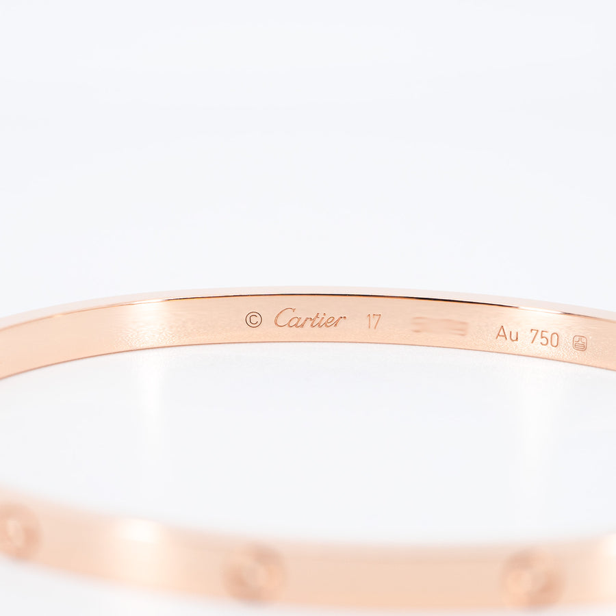 กำไล Cartier Love Bracelet SM 18K Rose Gold Size 17# (Used) #vrcab 6477