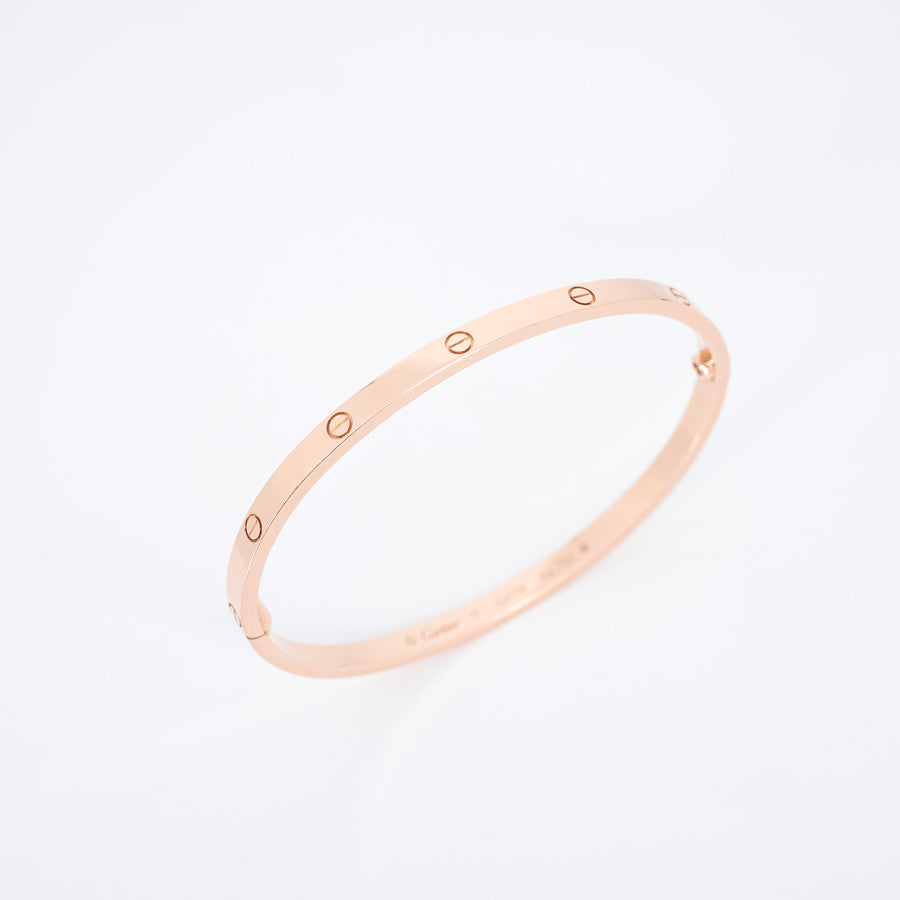 กำไล Cartier Love Bracelet SM 18K Rose Gold Size 17# (Used) #vrcab 6477