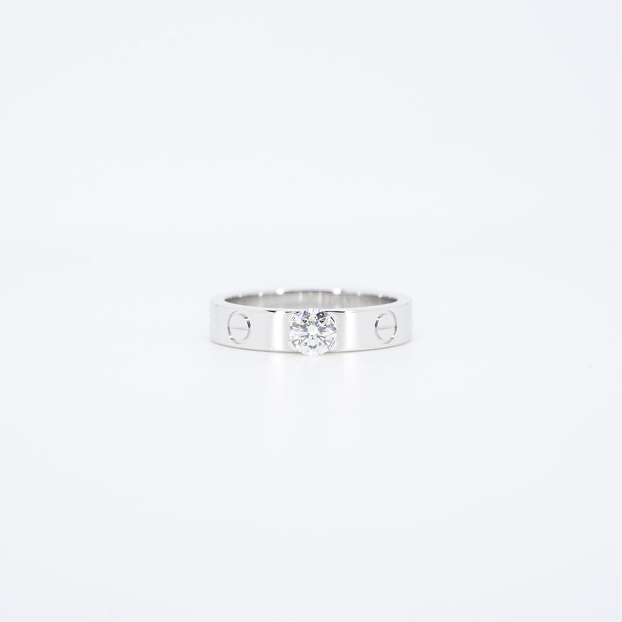 แหวน Cartier Love Solitaire Ring 0.25ct F VVS1 18K White Gold Size 48# (Used) #vrcarim 6427