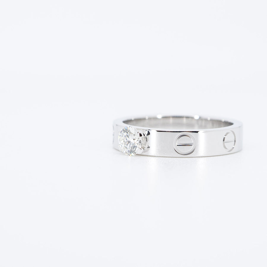 แหวน Cartier Love Solitaire Ring 0.25ct 18K White Gold Size 48# (Used) #vrcarim 6427