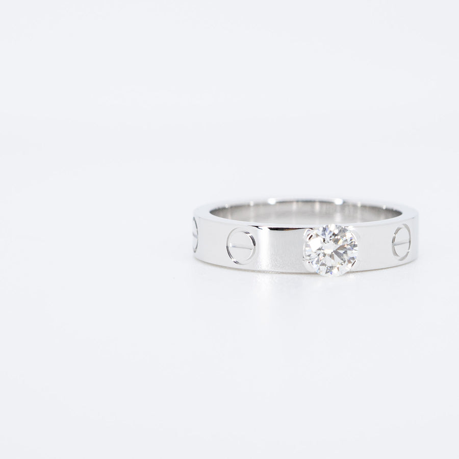 แหวน Cartier Love Solitaire Ring 0.25ct F VVS1 18K White Gold Size 48# (Used) #vrcarim 6427