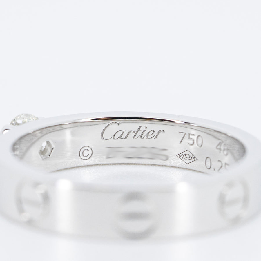 แหวน Cartier Love Solitaire Ring 0.25ct 18K White Gold Size 48# (Used) #vrcarim 6427