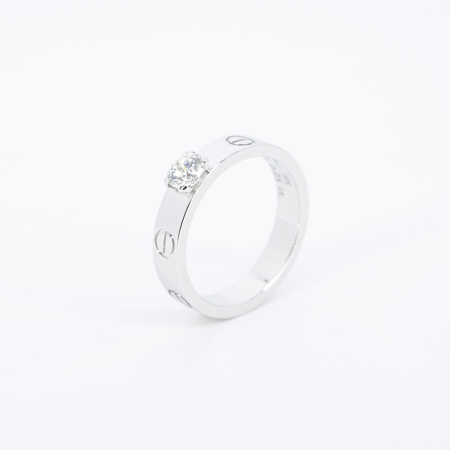 แหวน Cartier Love Solitaire Ring 0.25ct 18K White Gold Size 48# (Used) #vrcarim 6427