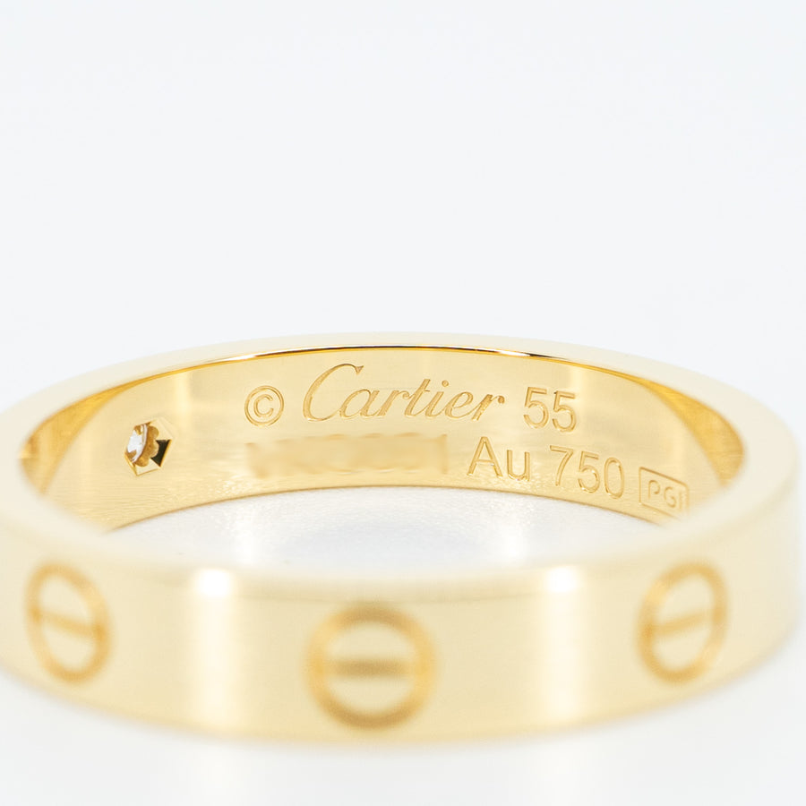 แหวน Cartier Love band 1Diamond 18K Yellow Gold Size 55# (Used) #vrcarim 6411