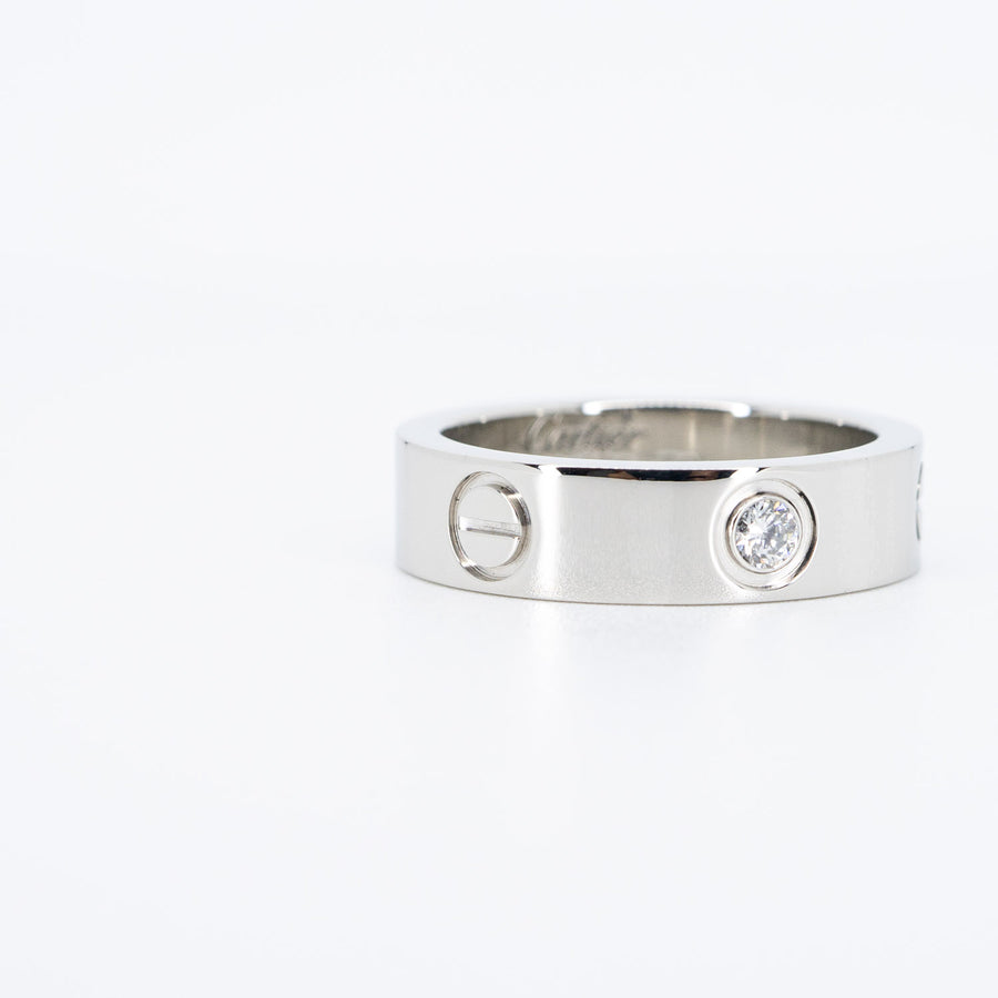 **hold k.b**แหวน Cartier Love 1Diamond Ring Platinum950 Size 53# (Used) #vrcarim 6453