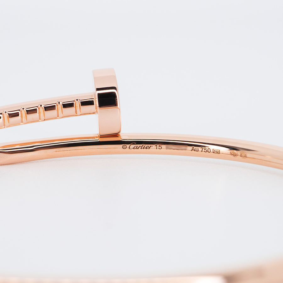 แหวน Cartier Juste Un Clou Bracelet SM 18K Rose Gold Size 15# (Used) #vrcab 6467