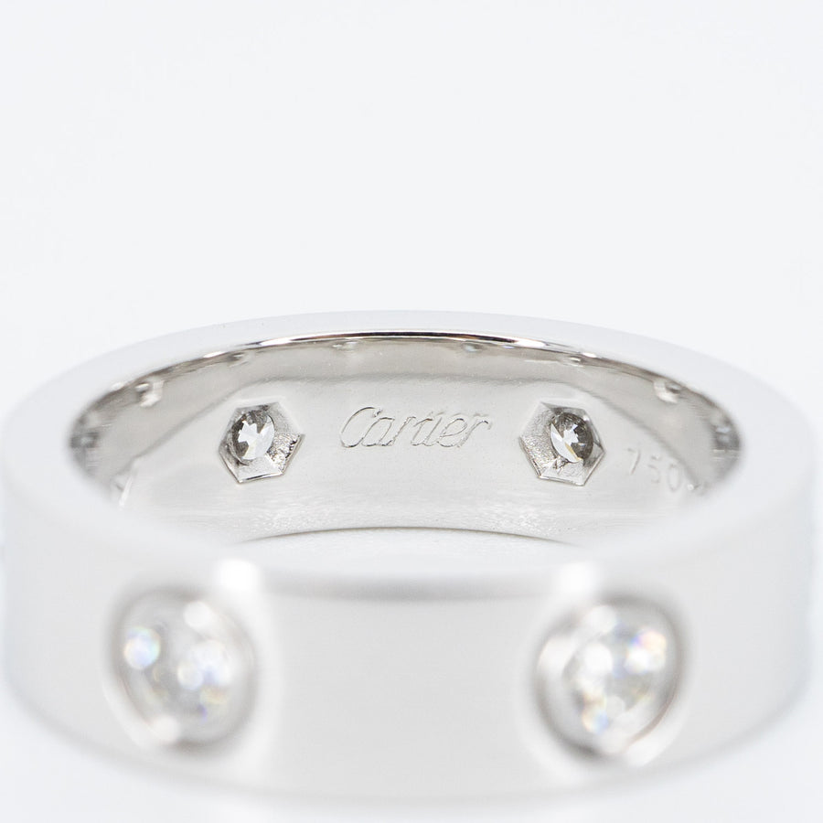 แหวน Cartier Love 6Diamonds Ring 18K White Gold Size 50# (Used) #vrcarim 6421