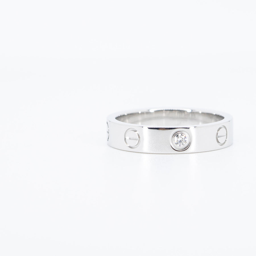 แหวน Cartier Love band 1Diamond 18K White Gold Size 50# (Used) #vrcar 6501