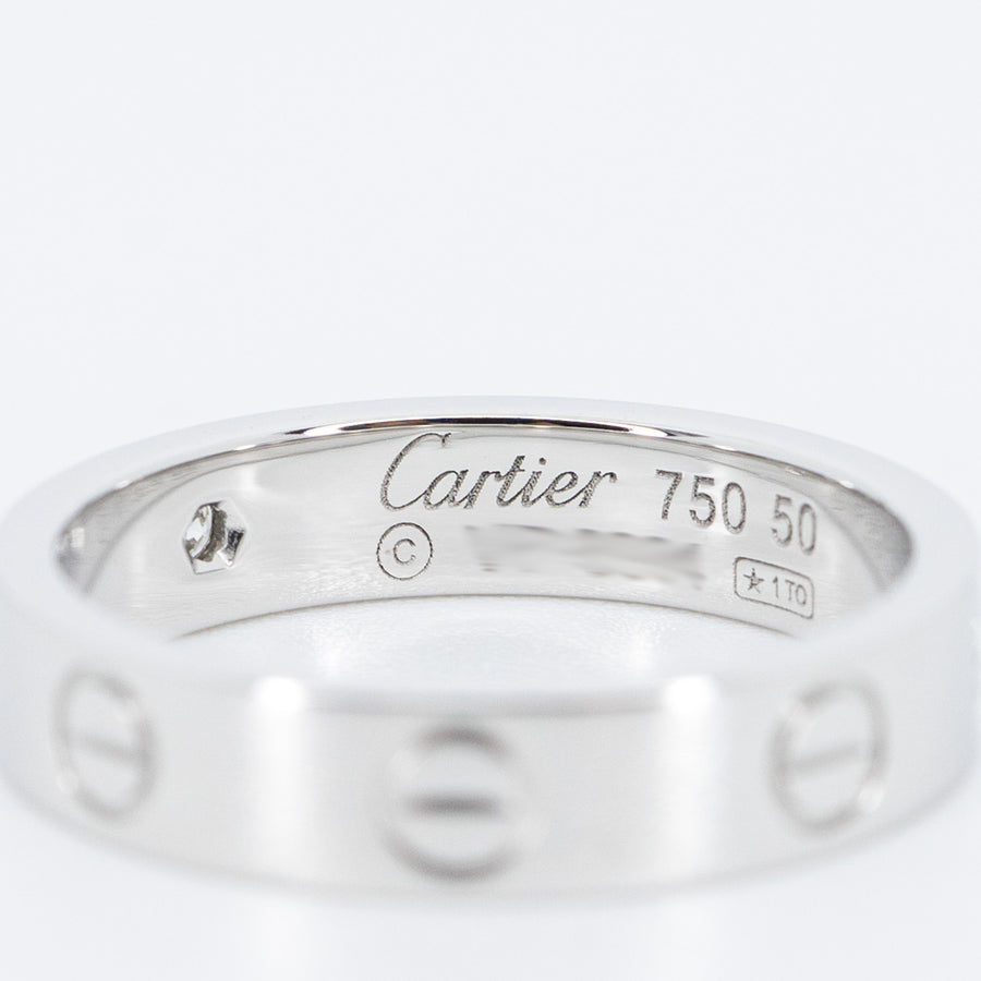 แหวน Cartier Love band 1Diamond 18K White Gold Size 50# (Used) #vrcar 6501