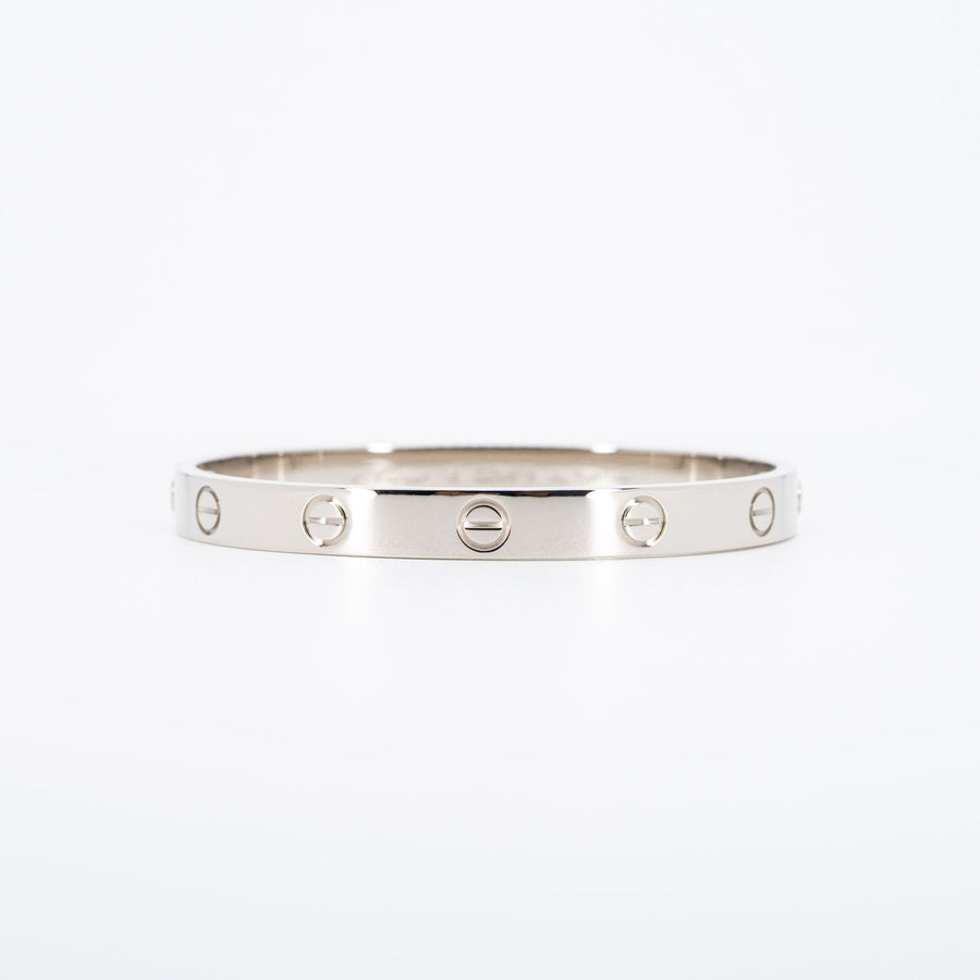 กำไล Cartier Love Bracelet 18K White Gold Size 16# (Used) #vrcab 6476