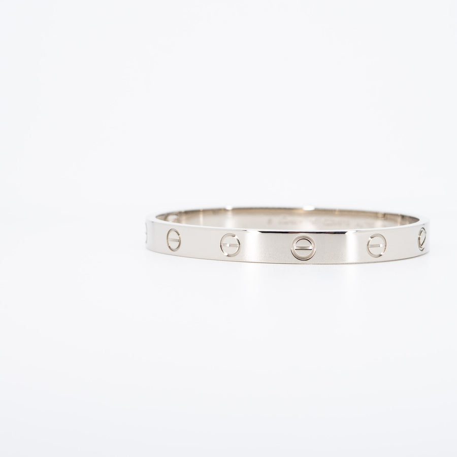 กำไล Cartier Love Bracelet 18K White Gold Size 16# (Used) #vrcab 6476