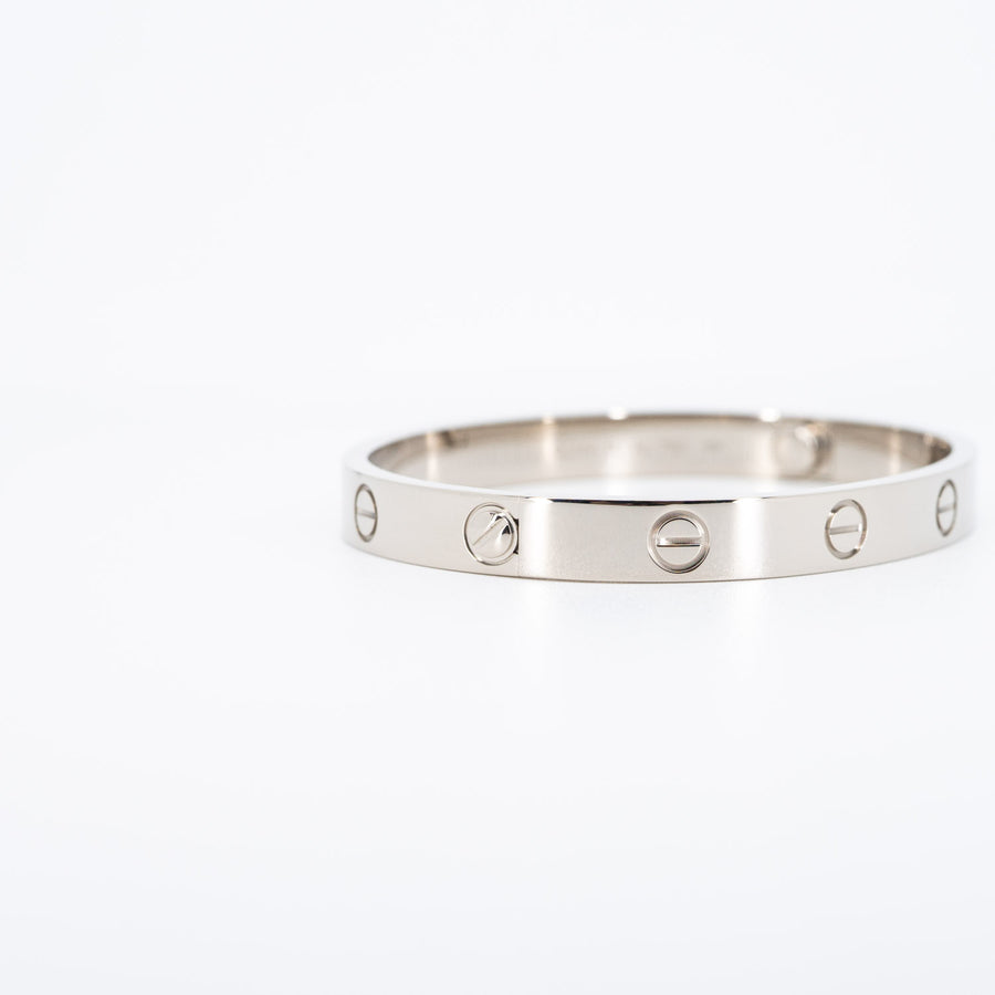 กำไล Cartier Love Bracelet 18K White Gold Size 16# (Used) #vrcab 6476