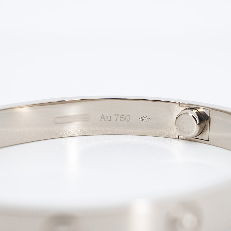 กำไล Cartier Love Bracelet 18K White Gold Size 16# (Used) #vrcab 6476